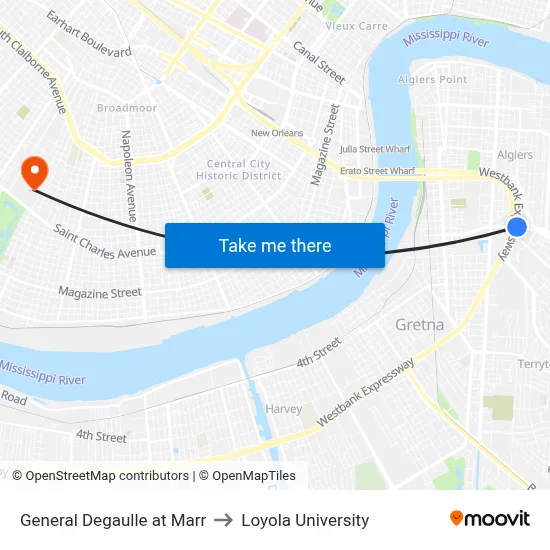 General Degaulle at Marr to Loyola University map