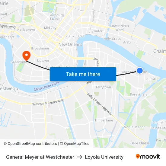 General Meyer at Westchester to Loyola University map