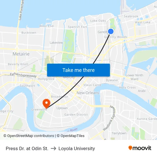 Press Dr. at Odin St. to Loyola University map