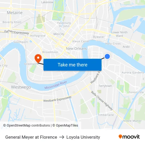 General Meyer at Florence to Loyola University map