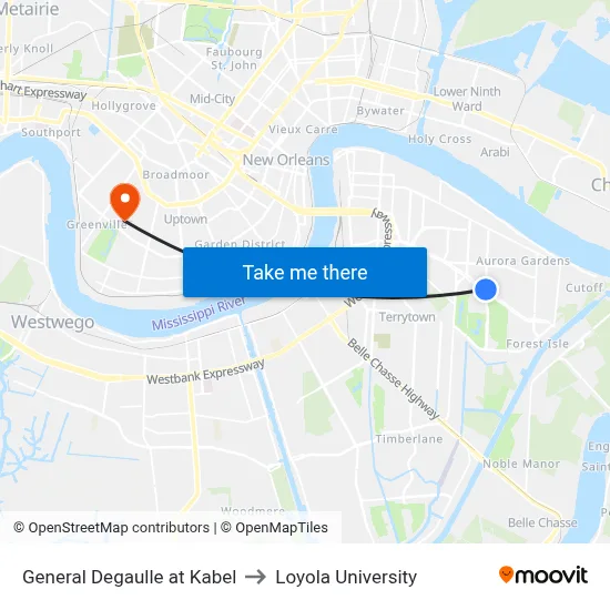 General Degaulle at Kabel to Loyola University map