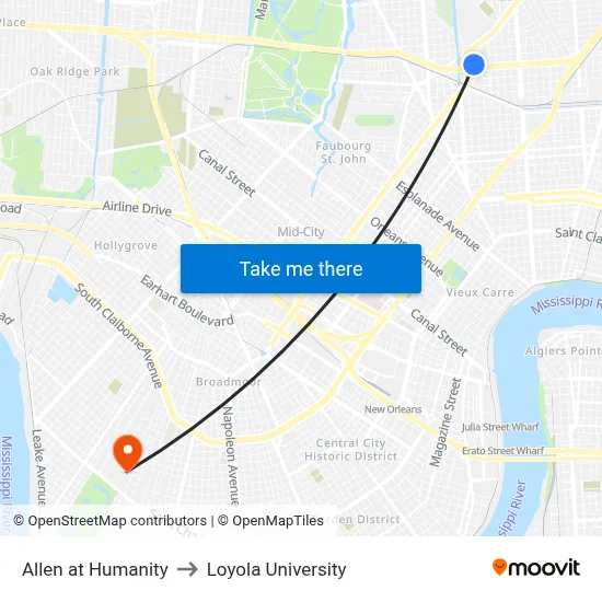 Allen at Humanity to Loyola University map