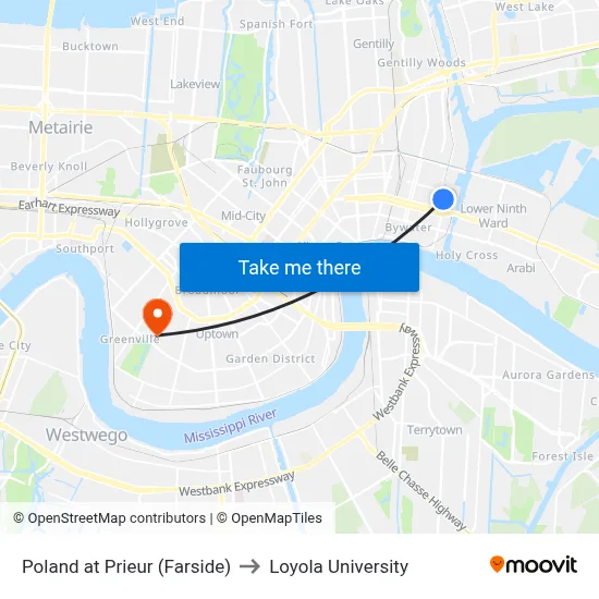 Poland at Prieur (Farside) to Loyola University map