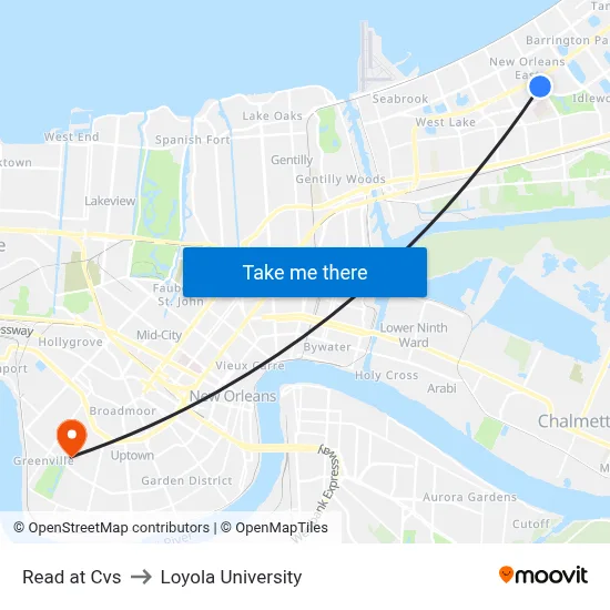 Read at Cvs to Loyola University map