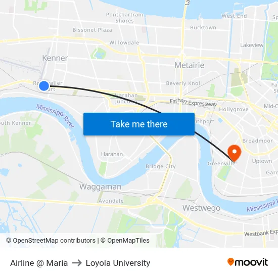 Airline @ Maria to Loyola University map