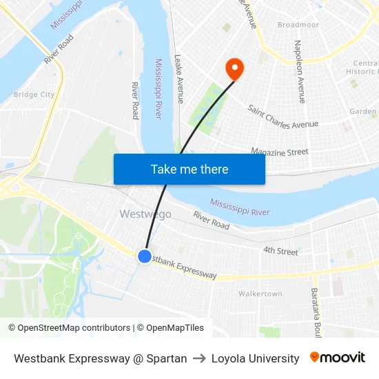 Westbank Expressway @ Spartan to Loyola University map
