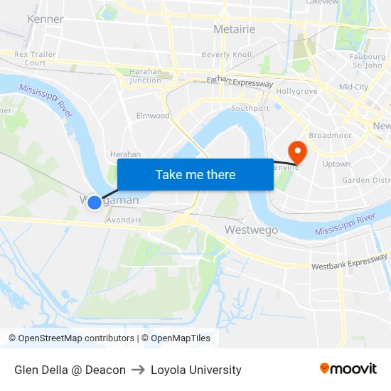 Glen Della @ Deacon to Loyola University map