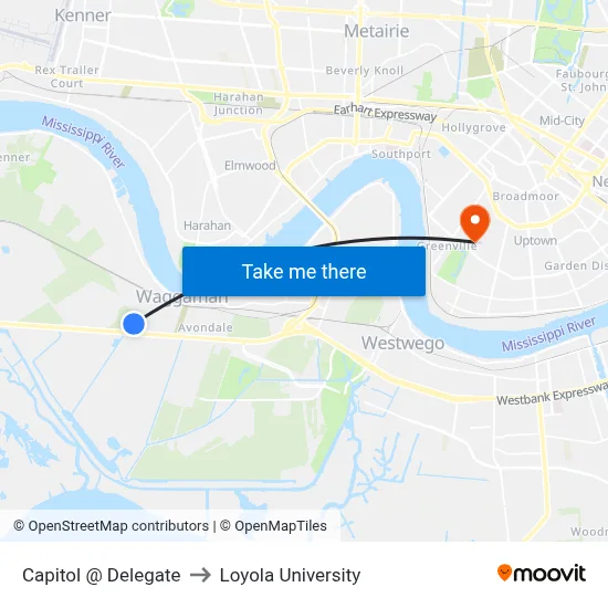 Capitol @ Delegate to Loyola University map