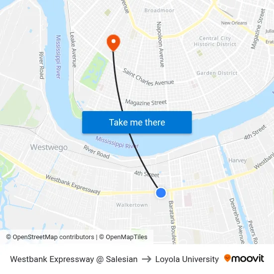 Westbank Expressway @ Salesian to Loyola University map