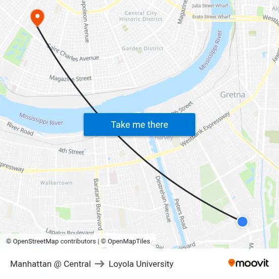Manhattan @ Central to Loyola University map