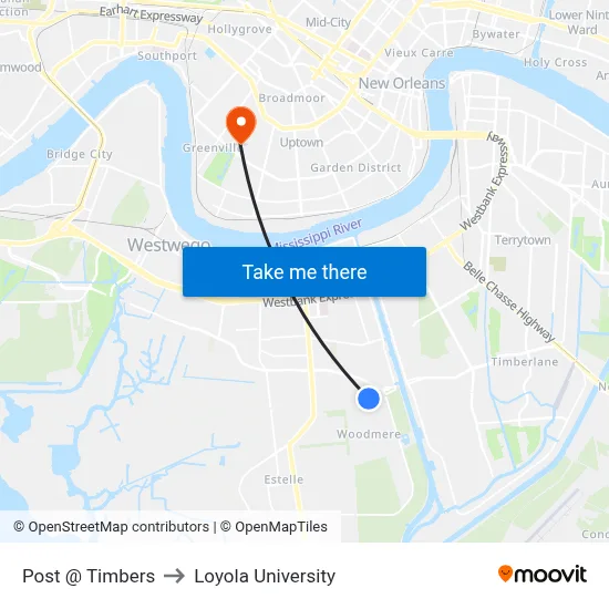 Post @ Timbers to Loyola University map