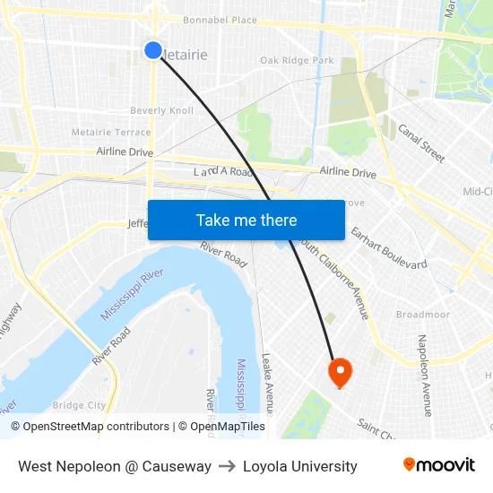 West Nepoleon @ Causeway to Loyola University map