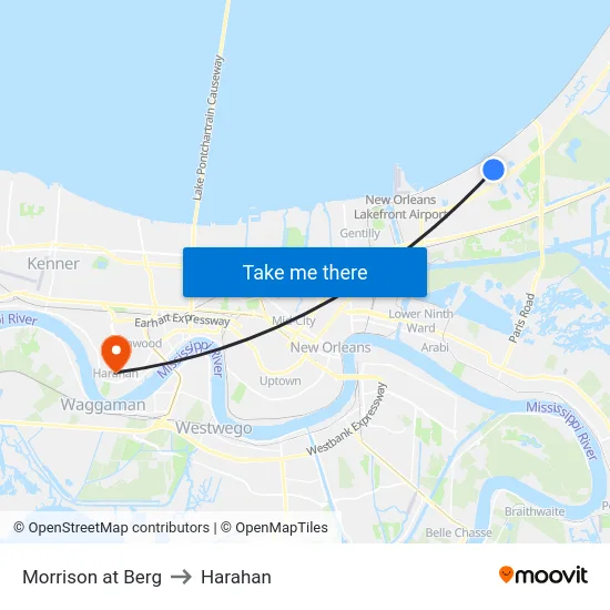 Morrison at Berg to Harahan map