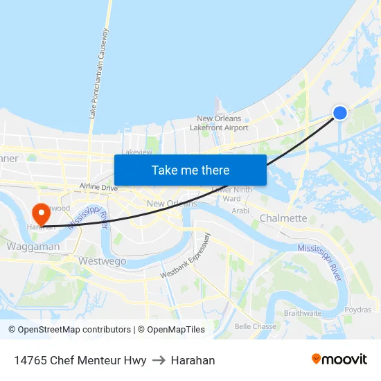 14765 Chef Menteur Hwy to Harahan map