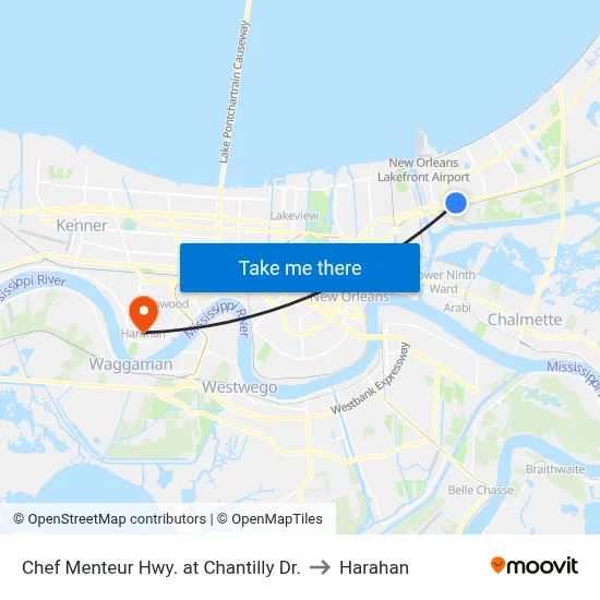 Chef Menteur Hwy. at Chantilly Dr. to Harahan map