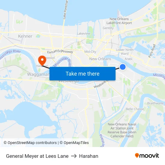 General Meyer at Lees Lane to Harahan map