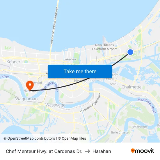 Chef Menteur Hwy. at Cardenas Dr. to Harahan map