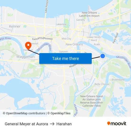 General Meyer at Aurora to Harahan map