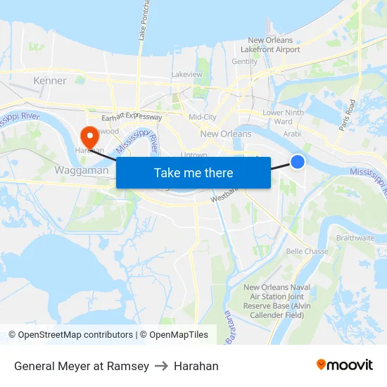 General Meyer at Ramsey to Harahan map