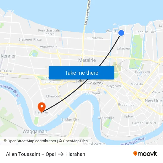 Allen Toussaint + Opal to Harahan map