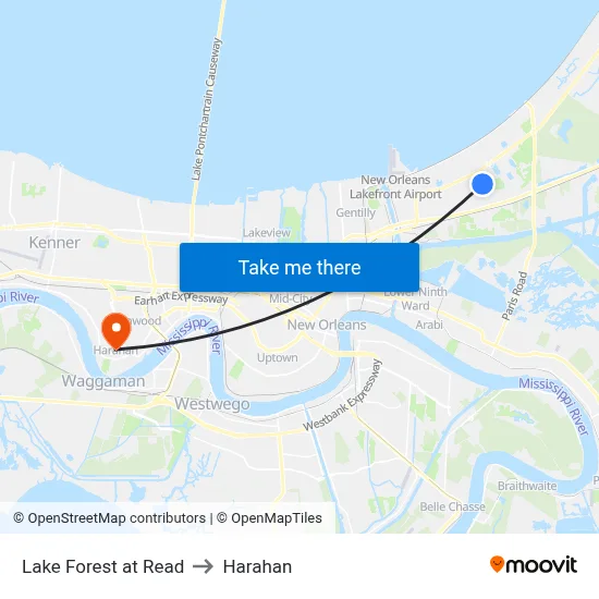 Lake Forest at Read to Harahan map