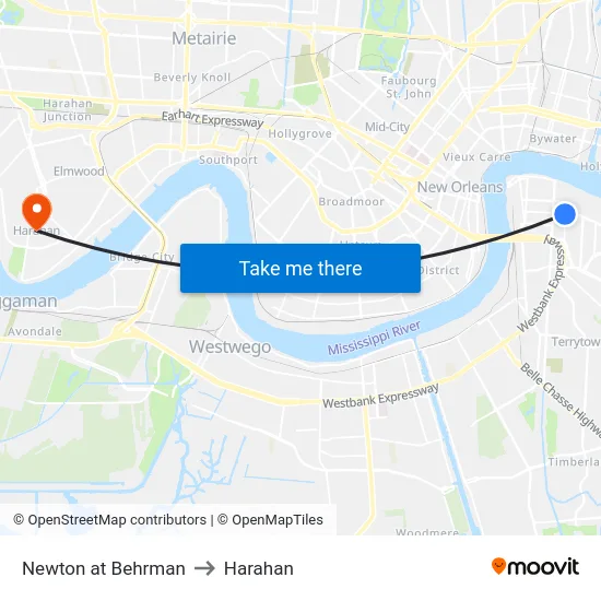 Newton at Behrman to Harahan map
