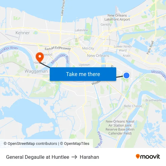 General Degaulle at Huntlee to Harahan map