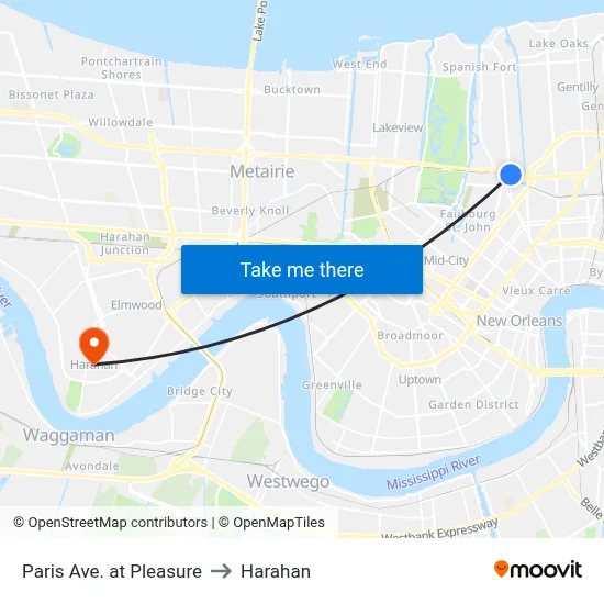 Paris Ave. at Pleasure to Harahan map