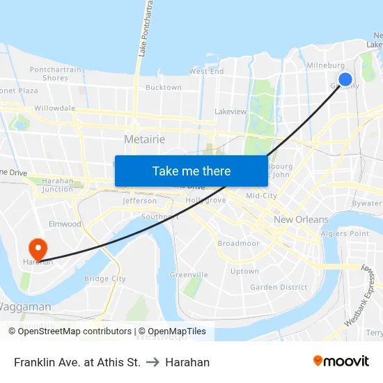 Franklin Ave. at Athis St. to Harahan map