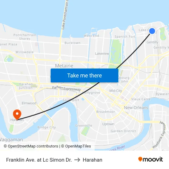 Franklin Ave. at Lc Simon Dr. to Harahan map