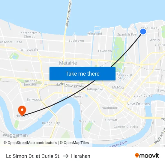 Lc Simon Dr. at Curie St. to Harahan map