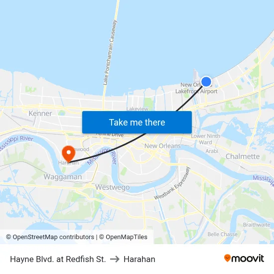 Hayne Blvd. at Redfish St. to Harahan map