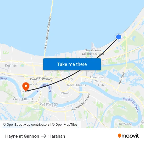 Hayne at Gannon to Harahan map