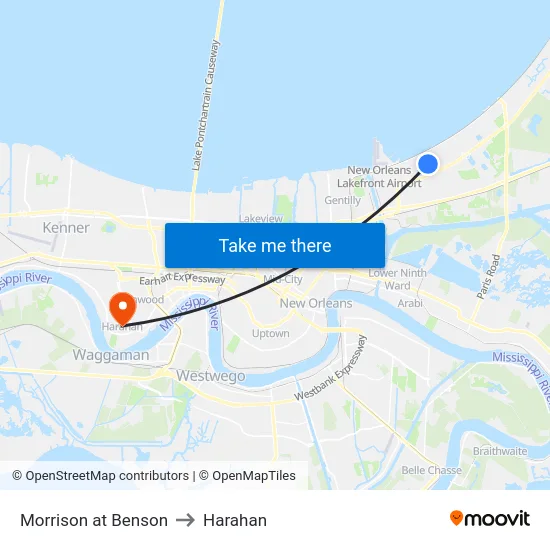Morrison at Benson to Harahan map