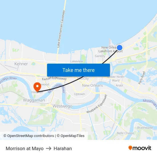 Morrison at Mayo to Harahan map