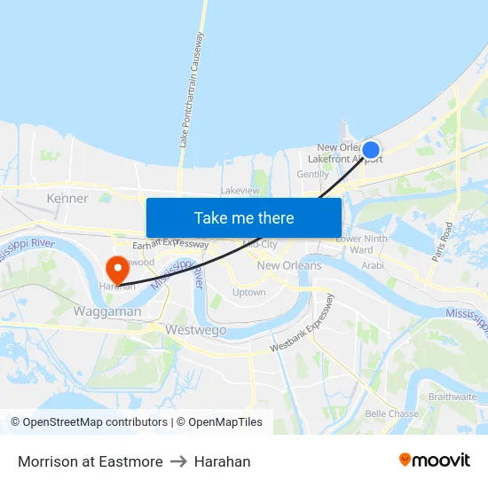Morrison at Eastmore to Harahan map