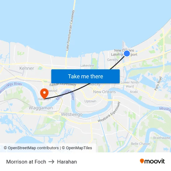 Morrison at Foch to Harahan map