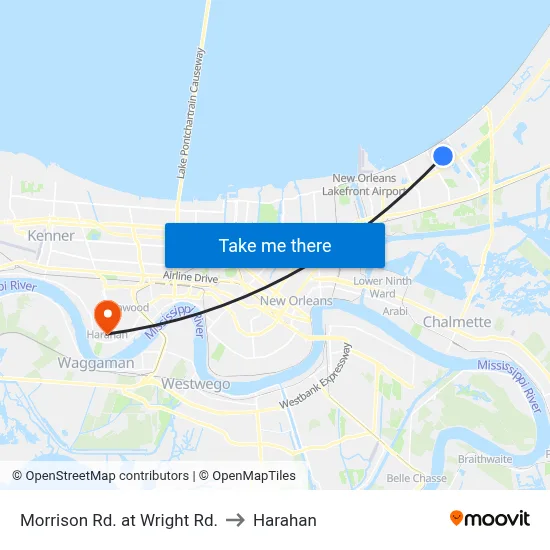 Morrison Rd. at Wright Rd. to Harahan map