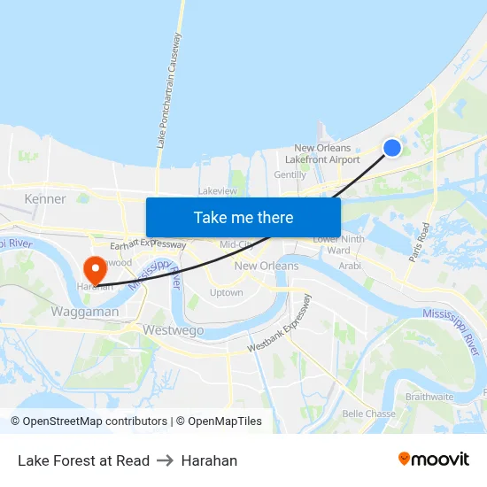 Lake Forest at Read to Harahan map