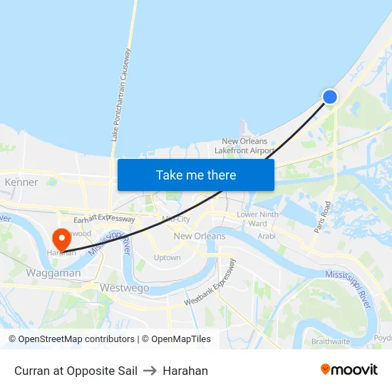 Curran at Opposite Sail to Harahan map