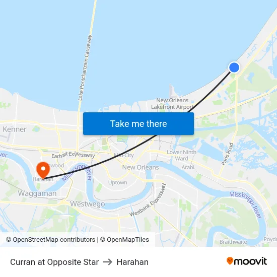 Curran at Opposite Star to Harahan map