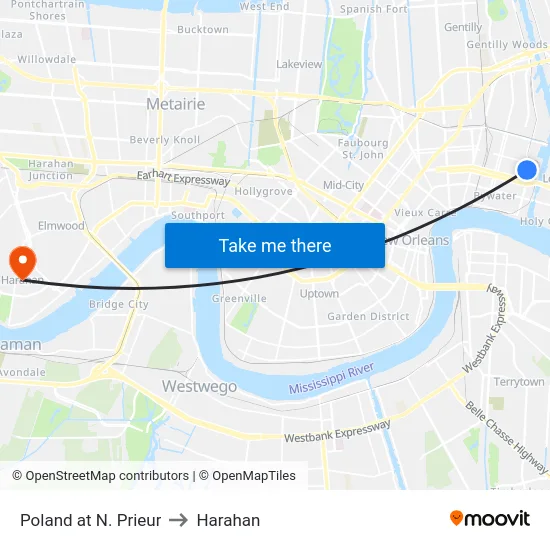 Poland at N. Prieur to Harahan map