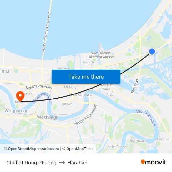 Chef at Dong Phuong to Harahan map
