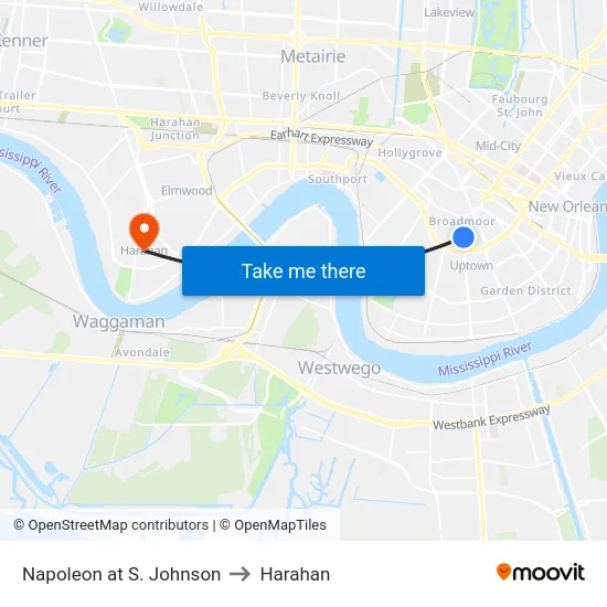 Napoleon at S. Johnson to Harahan map
