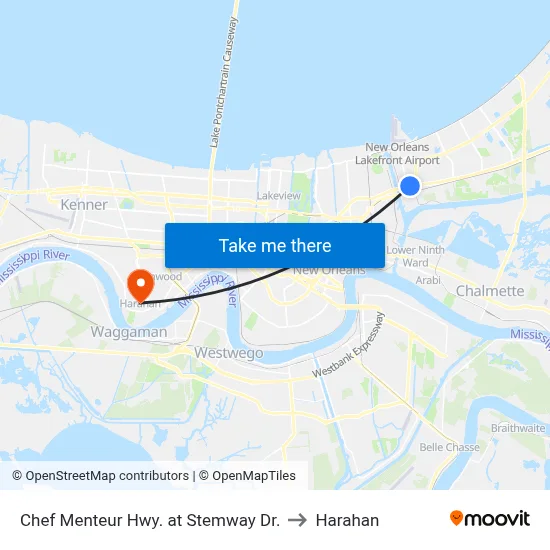 Chef Menteur Hwy. at Stemway Dr. to Harahan map