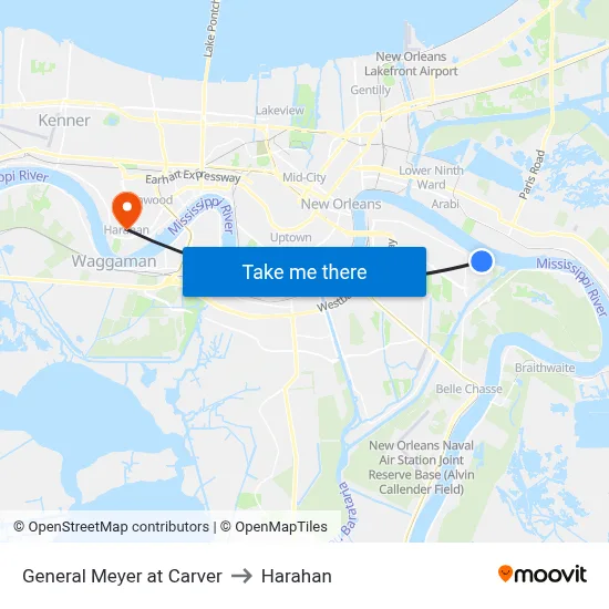 General Meyer at Carver to Harahan map