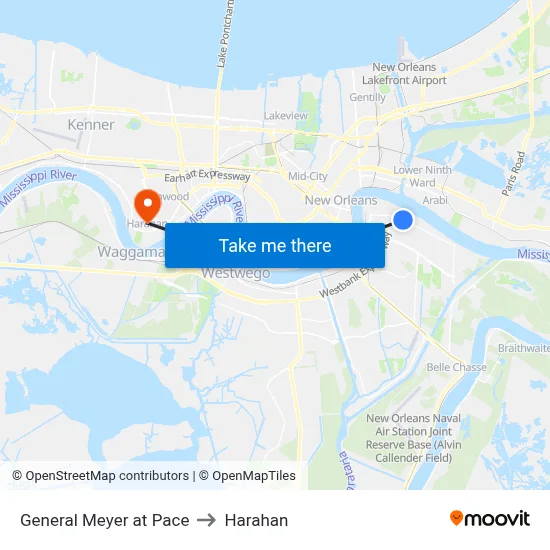 General Meyer at Pace to Harahan map