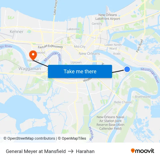 General Meyer at Mansfield to Harahan map