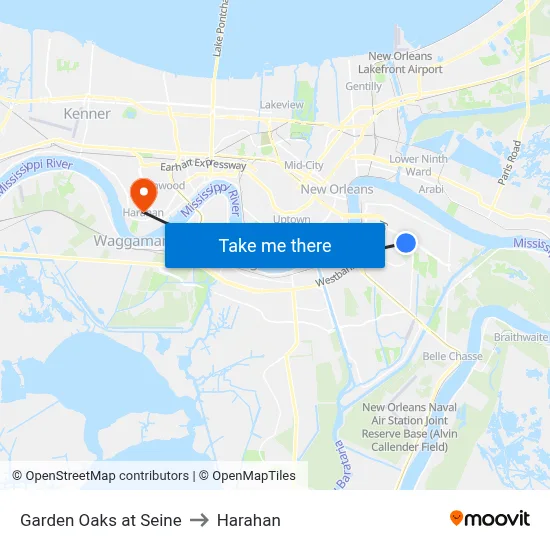 Garden Oaks at Seine to Harahan map