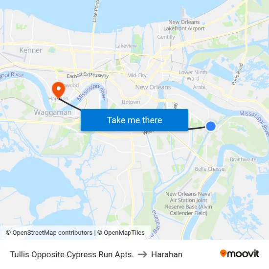 Tullis Opposite Cypress Run Apts. to Harahan map